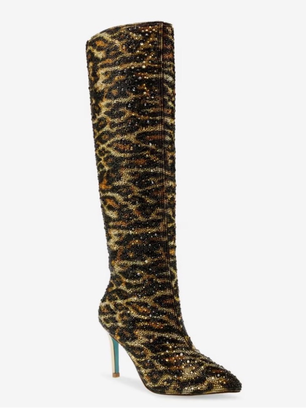 NWOT Betsey Johnson Animal Print Sparkle Boots